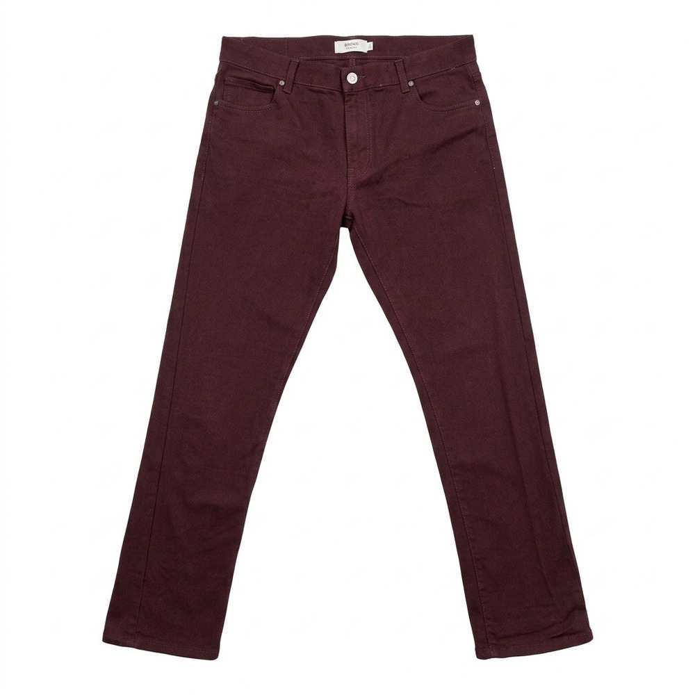 Stitches & Rivets Mens 34x32 Stretch Slim Pants Burgundy Maroon EUC